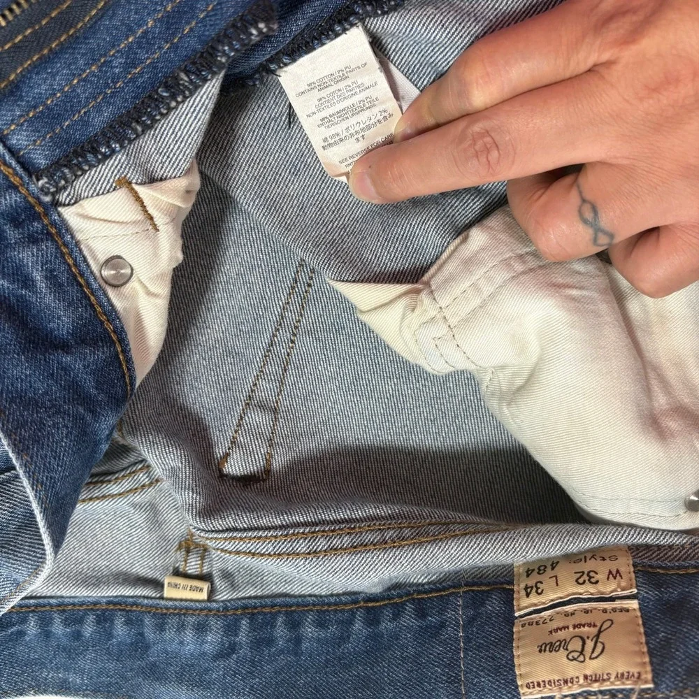 J Crew 484 Slim Fit Jeans Mens 32x34 Blue Medium Wash Stretch Denim Pants Preppy